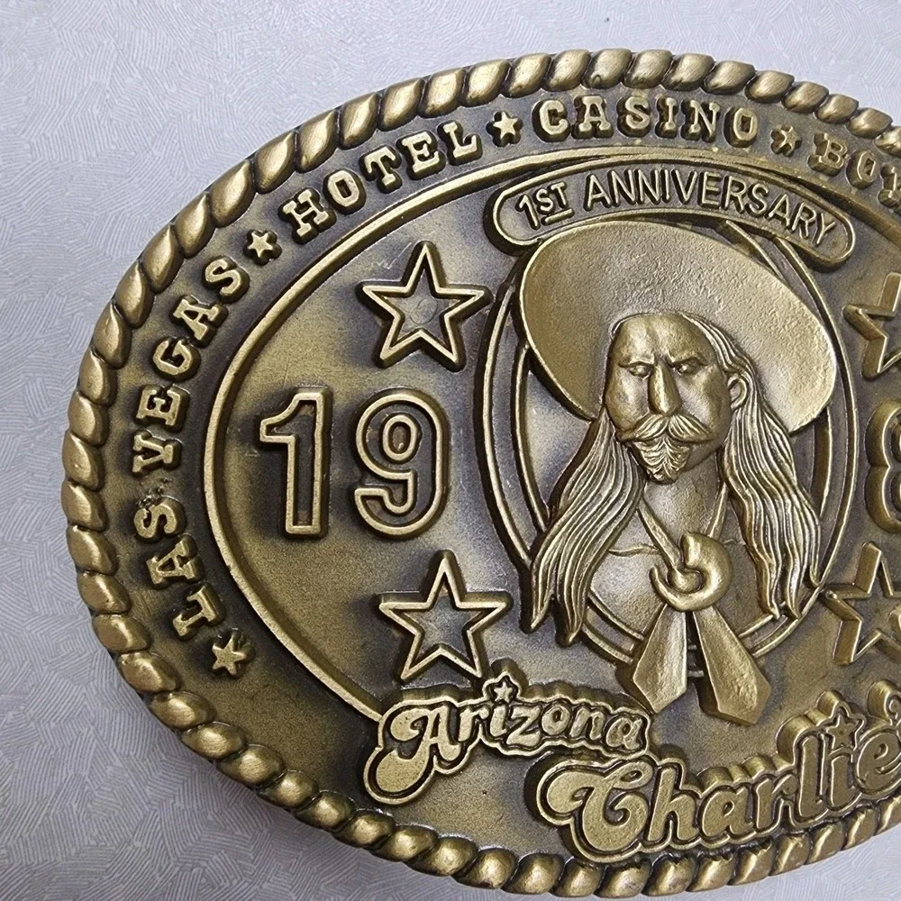 Arizona Charlies Hotel Casino 1st Year 89 Las Vegas Nevada Vintage Belt Buckle